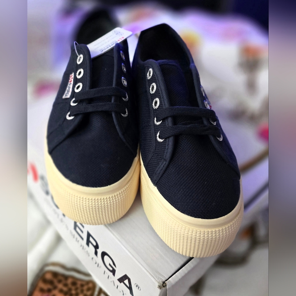 Superga 2790 COTW Linea Up & Down | Women's Sz 6.5 | Navy/Off-white | NIB